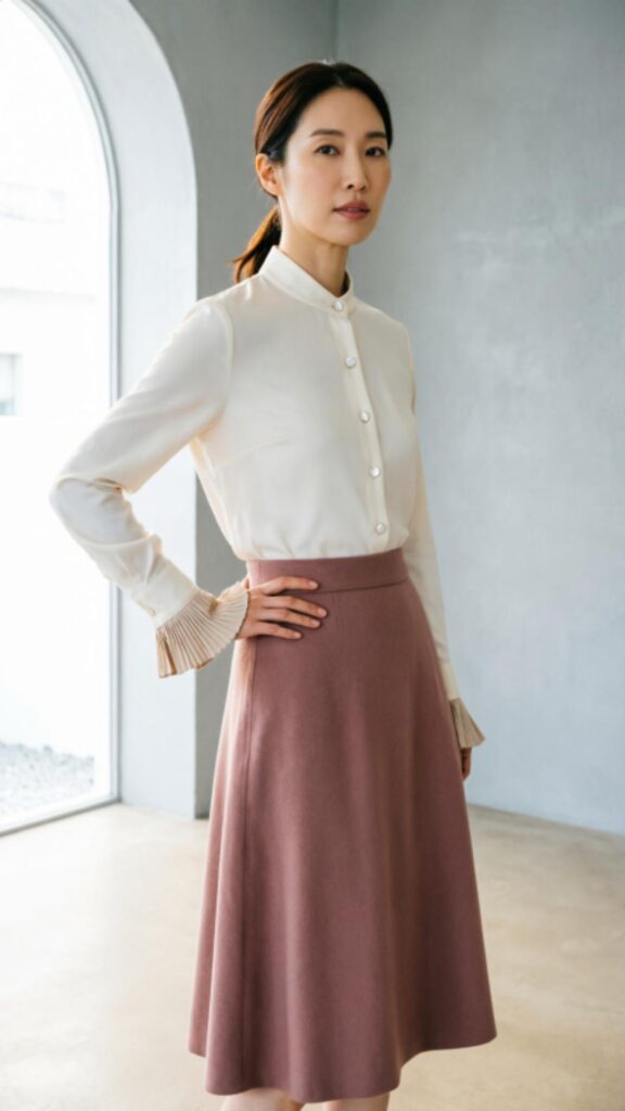 Blouse with A-Line Skirt