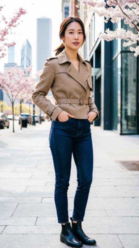 Trench Vest with Skinny Jeans