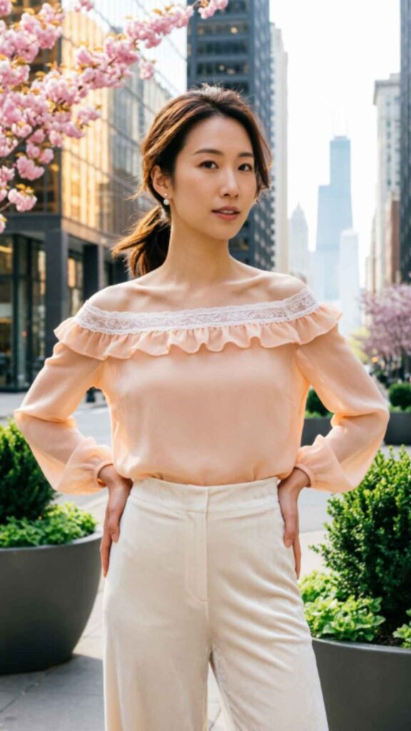 Off-Shoulder Top with Wide-Leg Pants