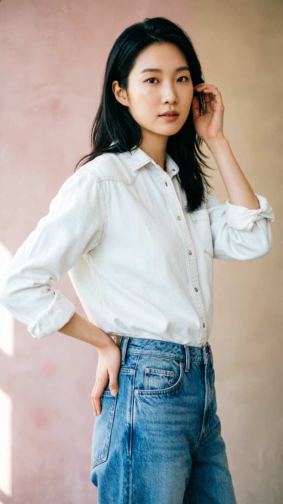 Mom Jeans with Tucked Shirt