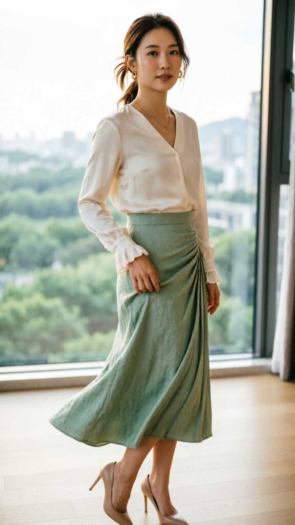 Wrap Skirts with Blouses