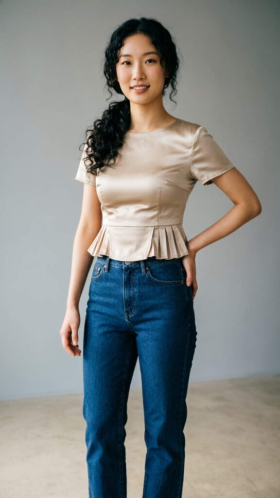 Peplum Tops with Slim Jeans