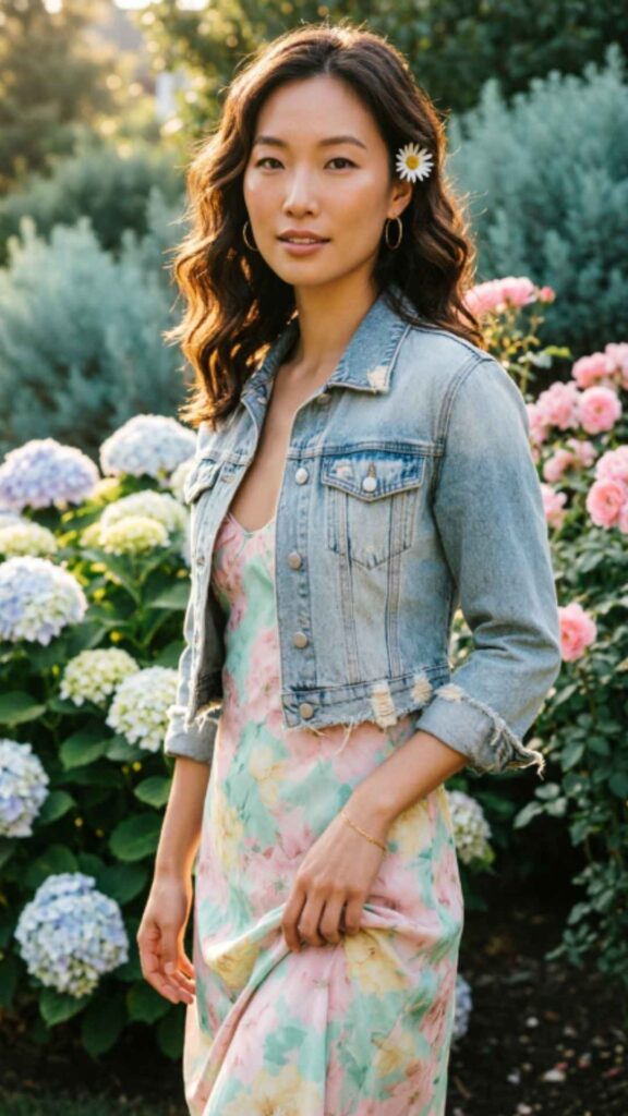 Denim Jacket with Summer Dress