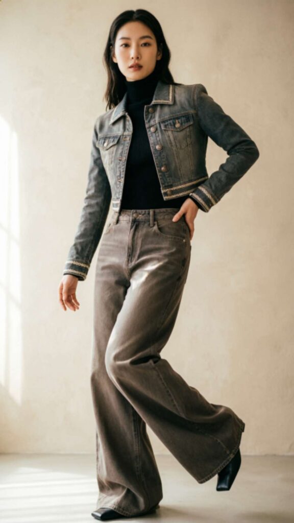 Cropped Jacket and Flared Pants