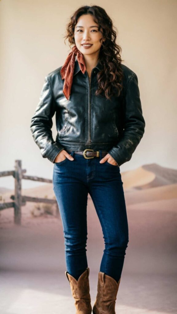 Leather Jacket and Skinny Jeans Combo