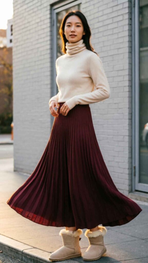 Maxi Skirts and Turtlenecks