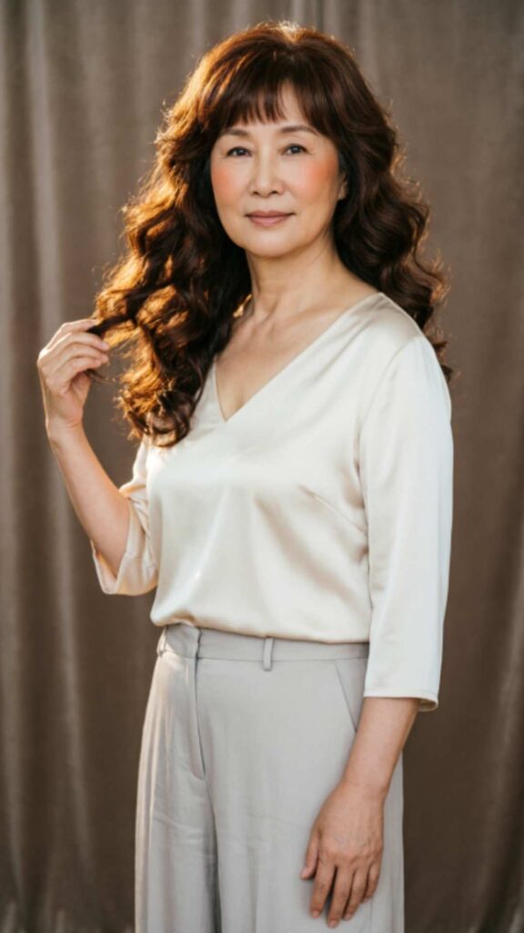 Wavy Hair with Curtain Bangs