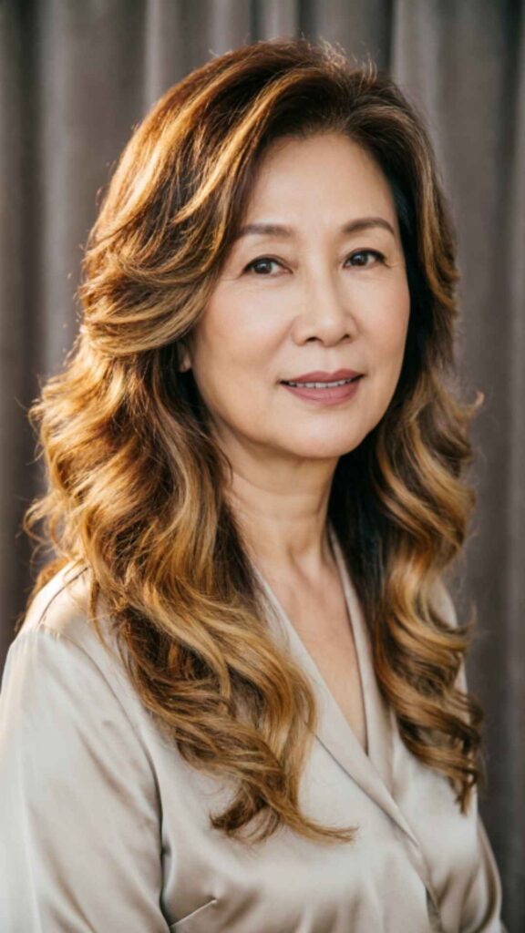 Wavy Layered Hair with Highlights