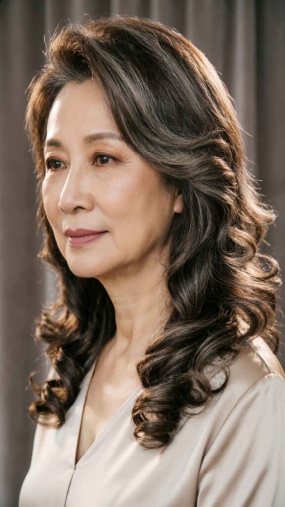 Side-Swept Wavy Hair