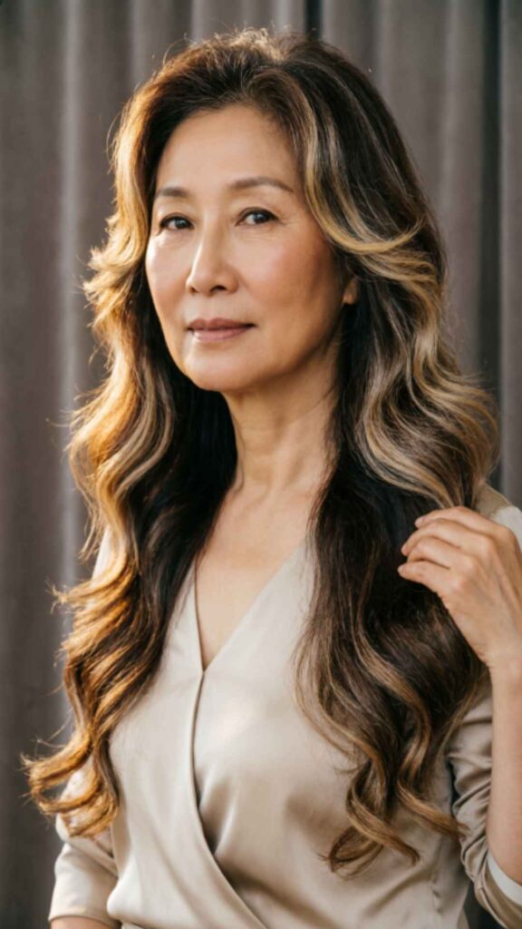 Wavy Layered Hair with Subtle Highlights