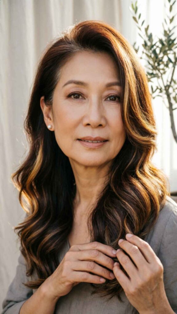 Long Wavy Hair with Layers and Highlights