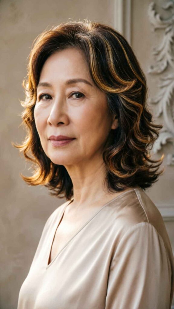 Wavy Layered Bob with Highlights