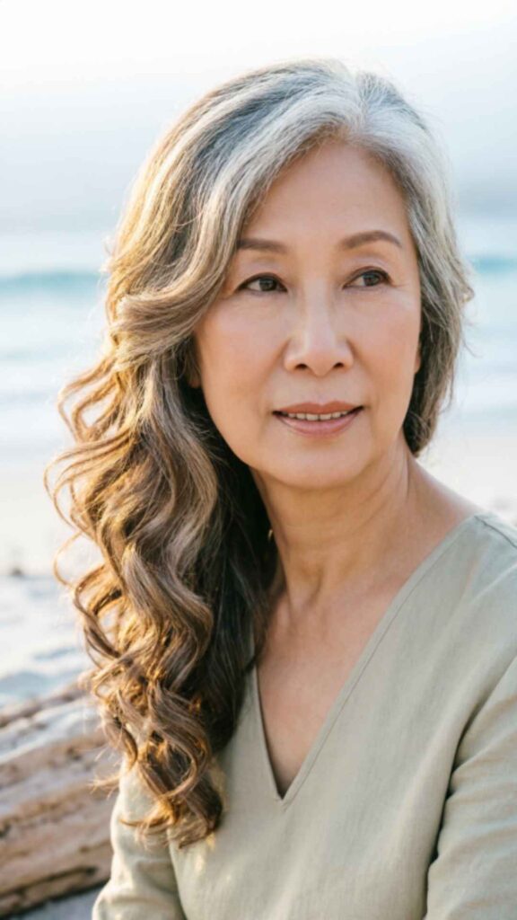 Soft Beachy Waves with Side Part