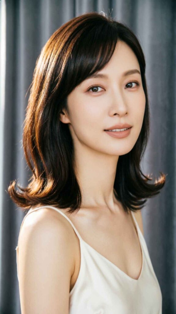 Side-Swept Bangs with Shoulder-Length Hair