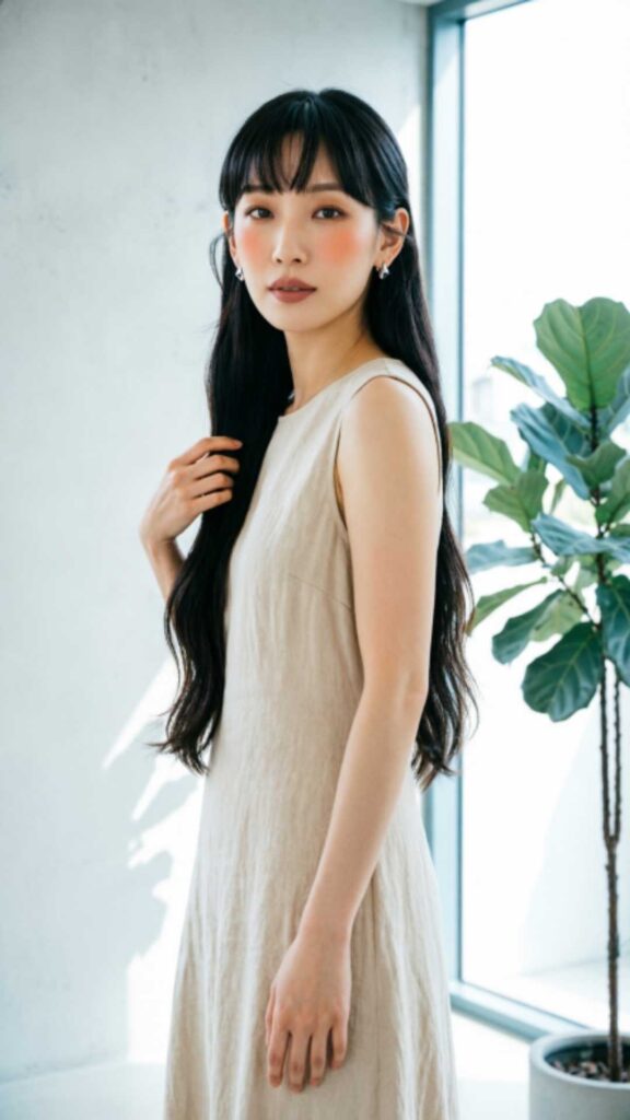 Curtain Bangs with Long Hair