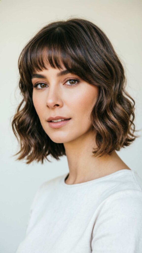 Wavy Bob With Soft Bangs