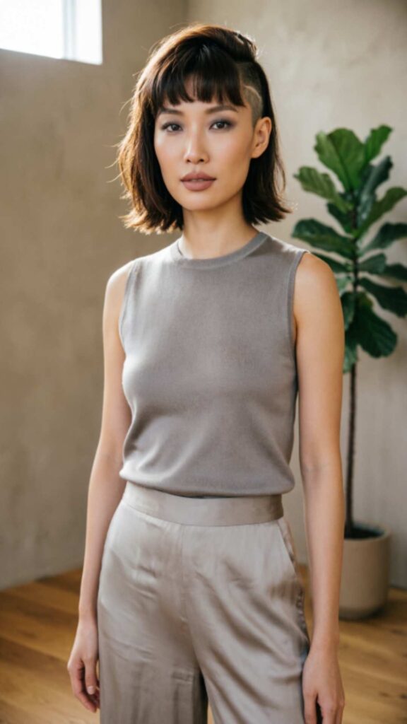 Undercut Bob With Bangs