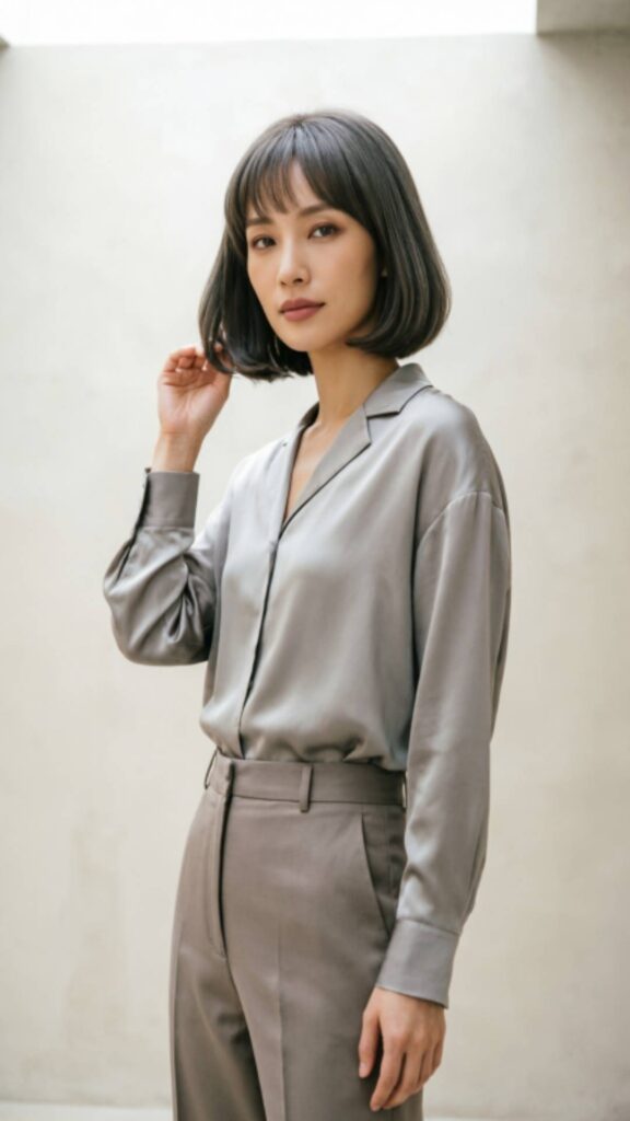 Minimalist Bob With Natural Bangs