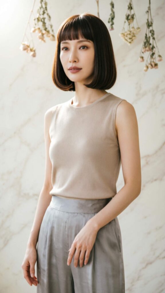 Classic Bob With Straight Bangs