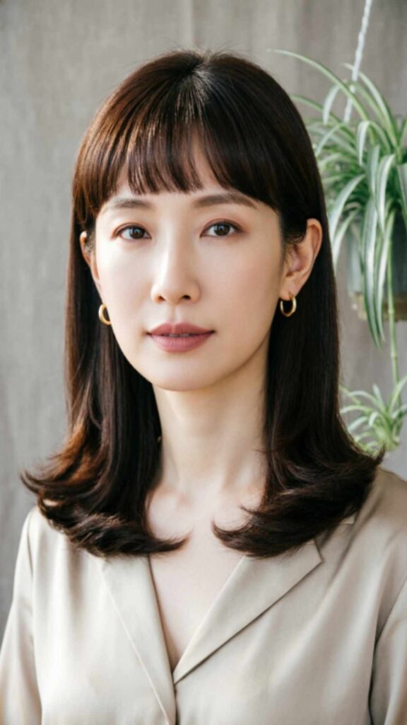 Curtain Bangs with Medium Hair