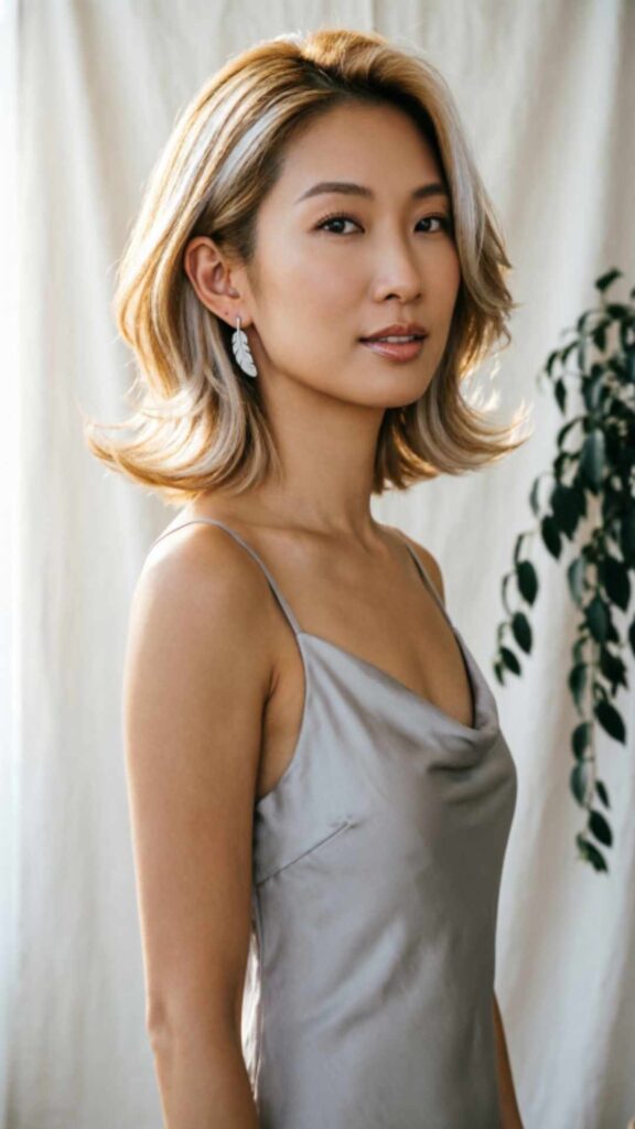 Feathered Bob with Highlights