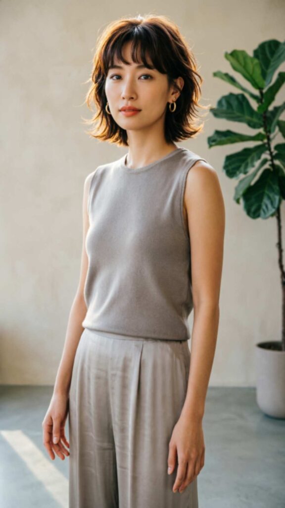 Feathered Bob with Curtain Bangs