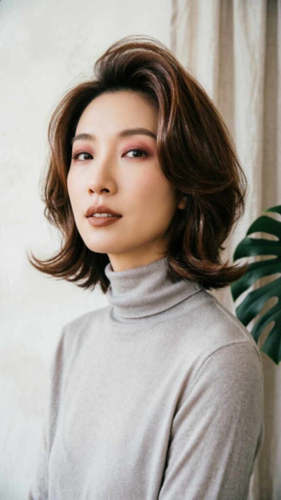 Feathered Bob with Volume Crown