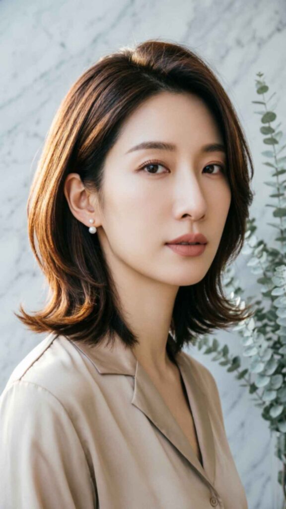 Feathered Bob for Oval Face