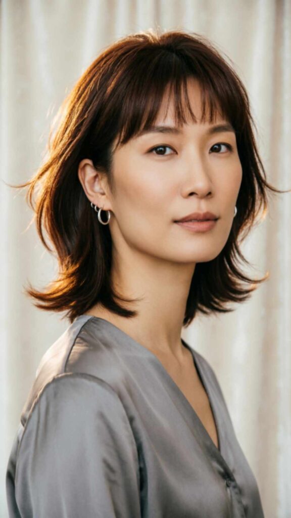 Feathered Bob for Square Face