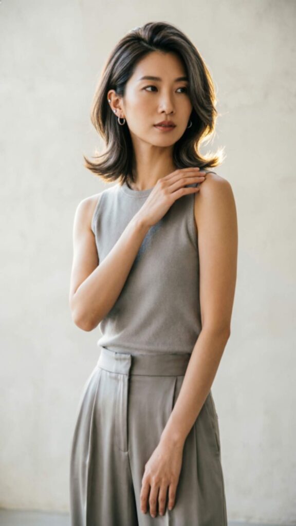 Feathered Bob with Deep Side Part