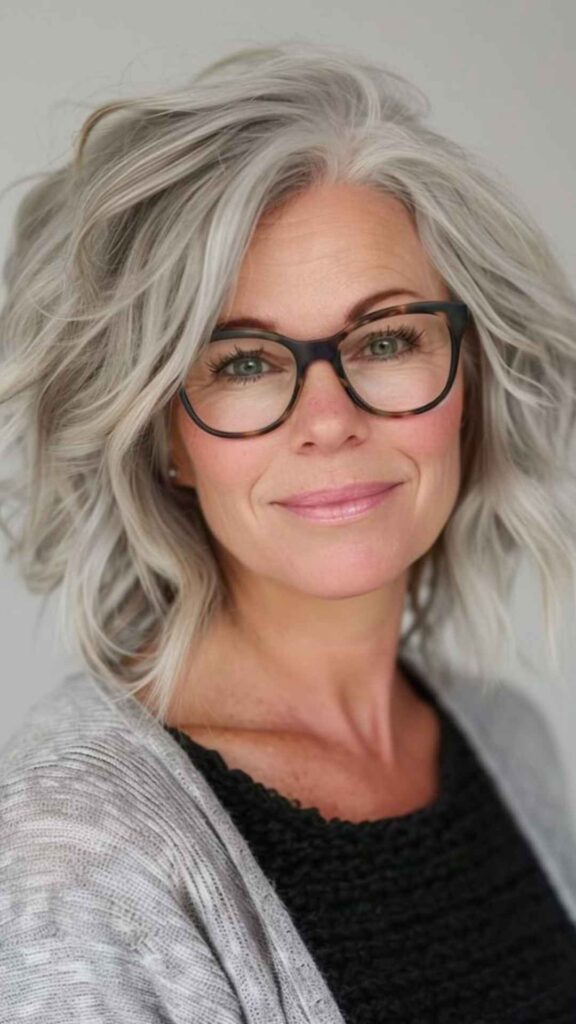 Gray Hair with Glasses-Friendly Style