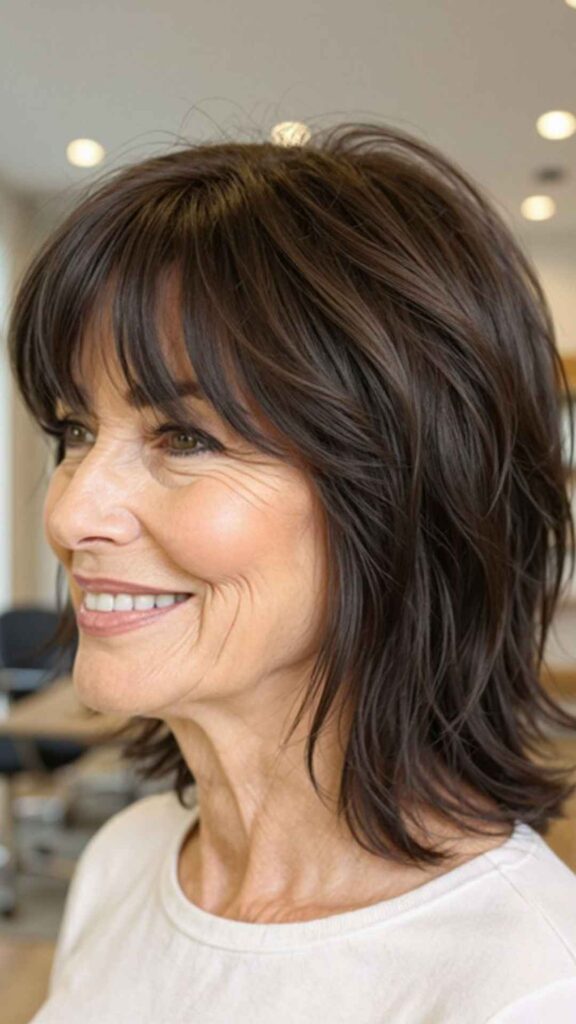 Layered Shoulder Cut with Bangs