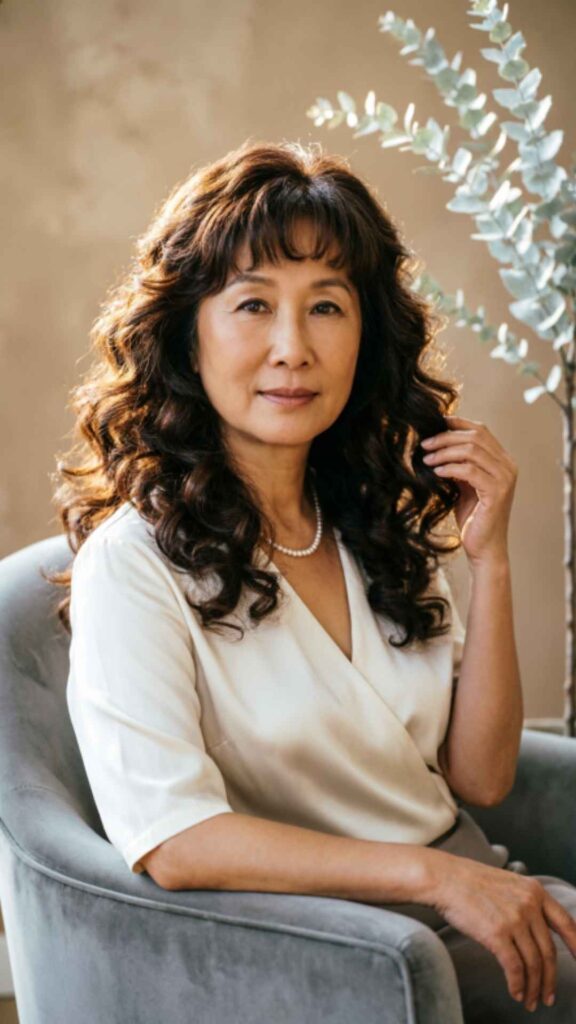 Curly Hair with Soft Bangs