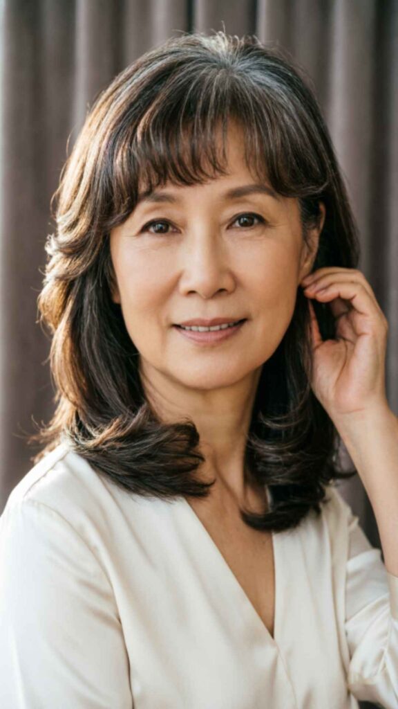 Shoulder-Length Cut with Curtain Bangs