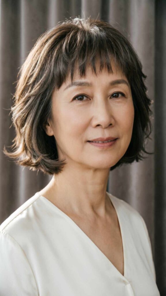 Short Crop with Textured Bangs