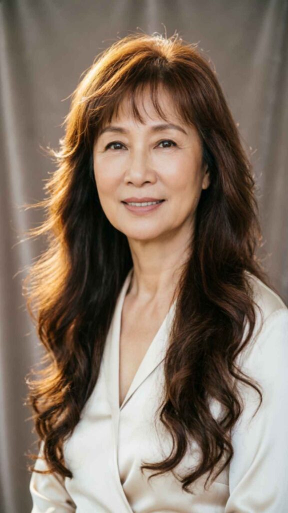 Long Layered Hair with Wispy Bangs