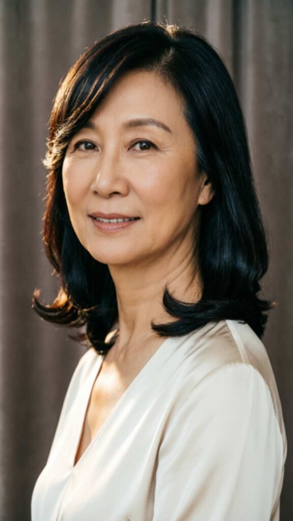 Medium Length Hair with Side Swept Bangs