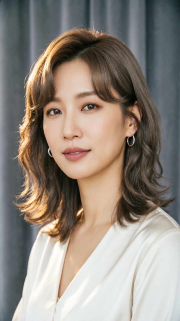 Side-Swept Bangs with Medium Hair