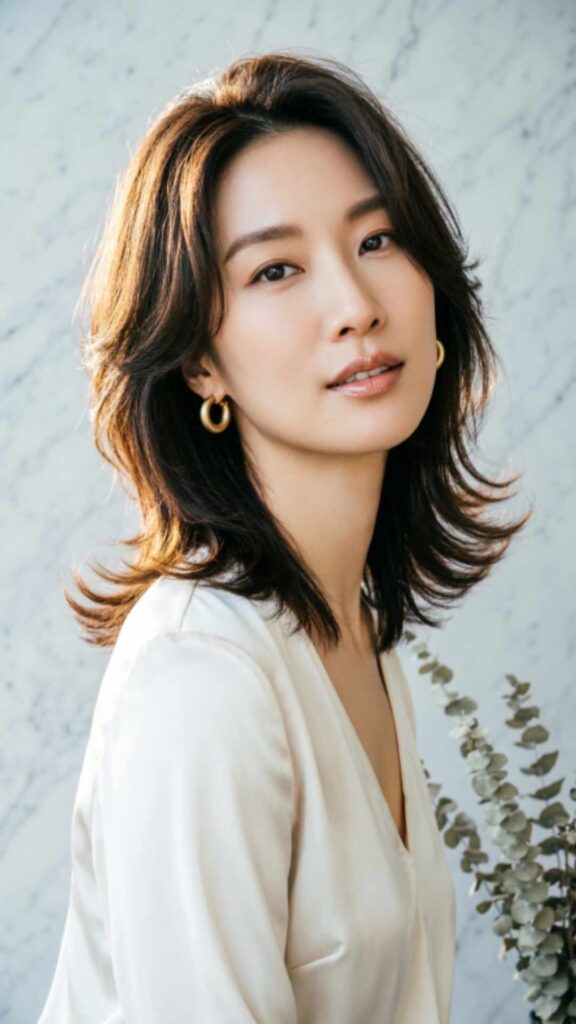 Feathered Medium Hairstyle