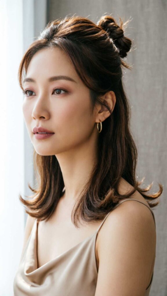 Twisted Half-Up Medium Hair