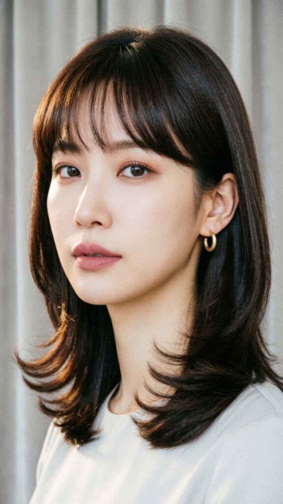 Curtain Bangs with Medium Hair