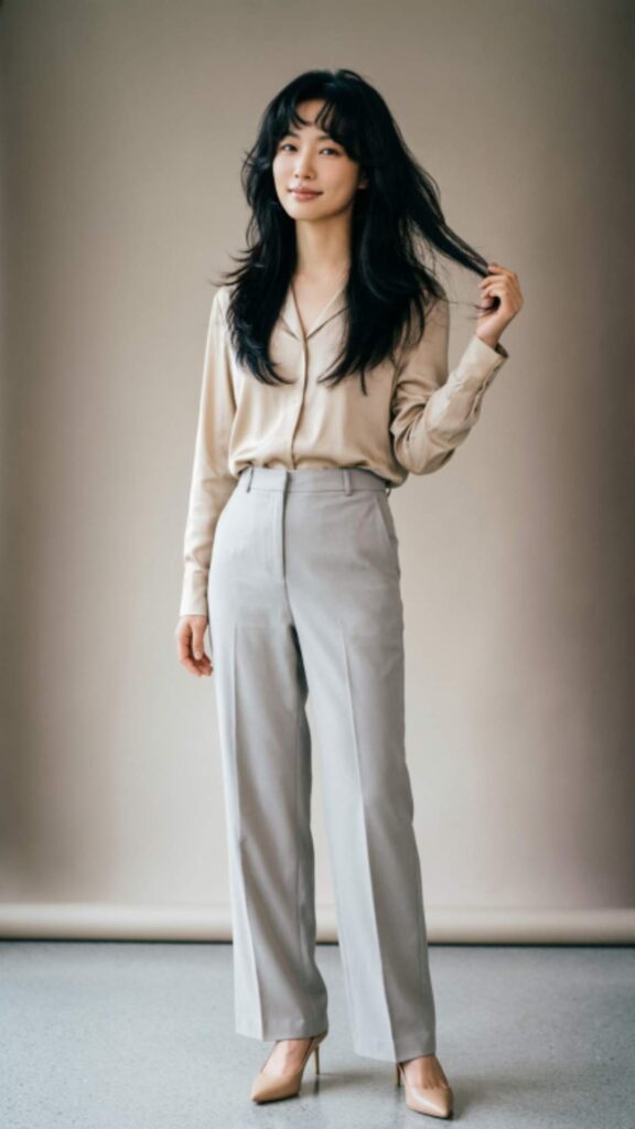 Long Layers with Face-Framing Bangs