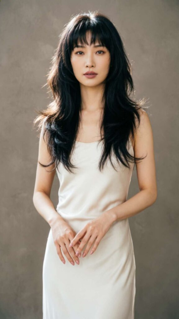 Long Layered Hair with Layered Bangs