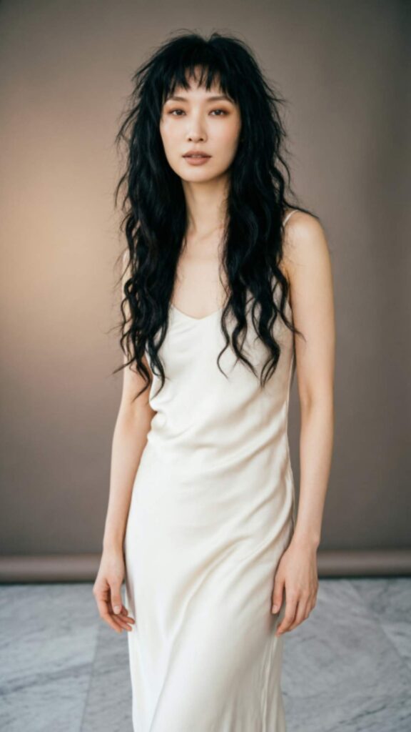 Long Layers with Messy Bangs