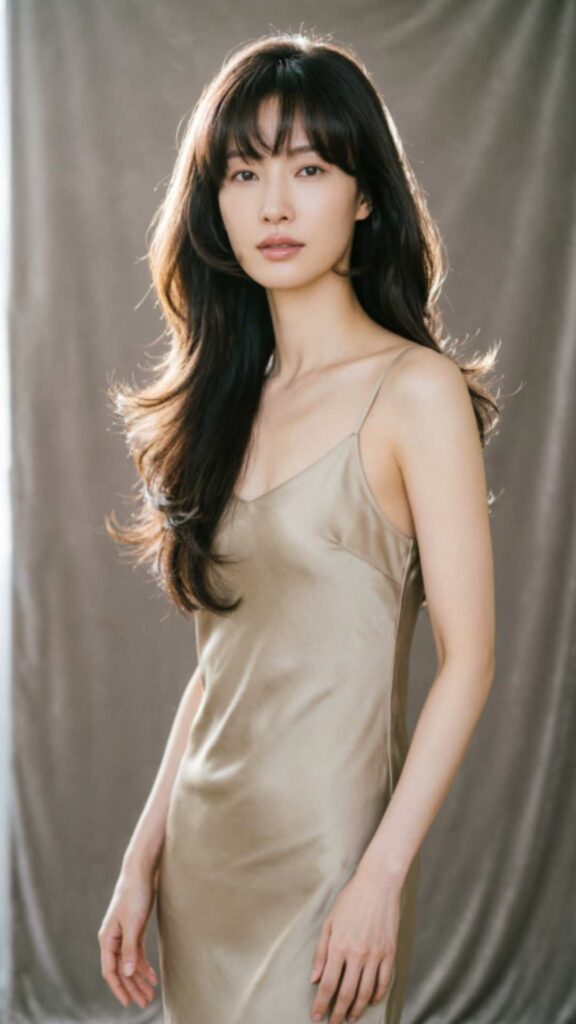 Long Layers with Curtain Bangs