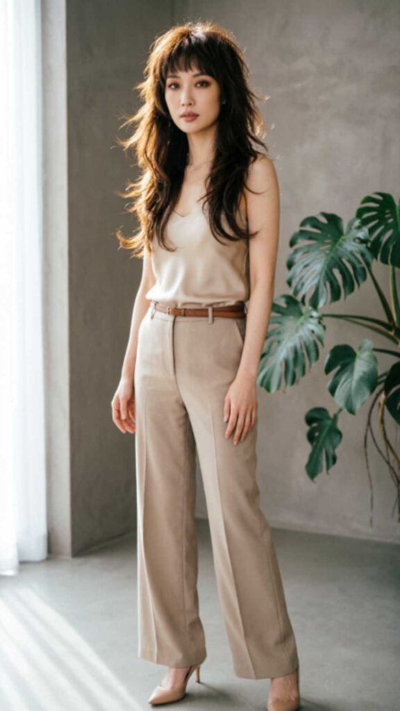 Long Layered Hair with Baby Bangs