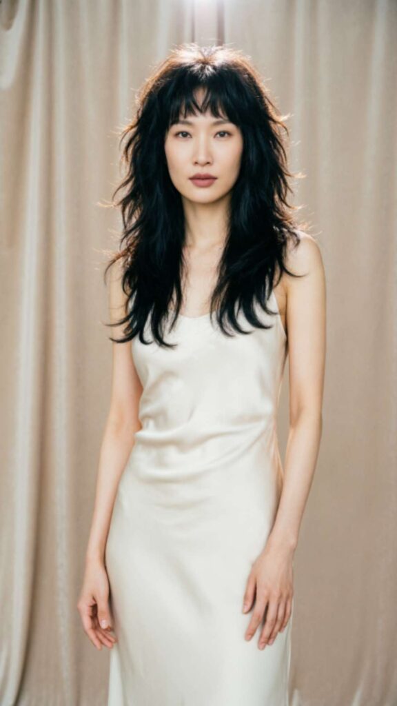 Long Layered Hair with Baby Layered Bangs