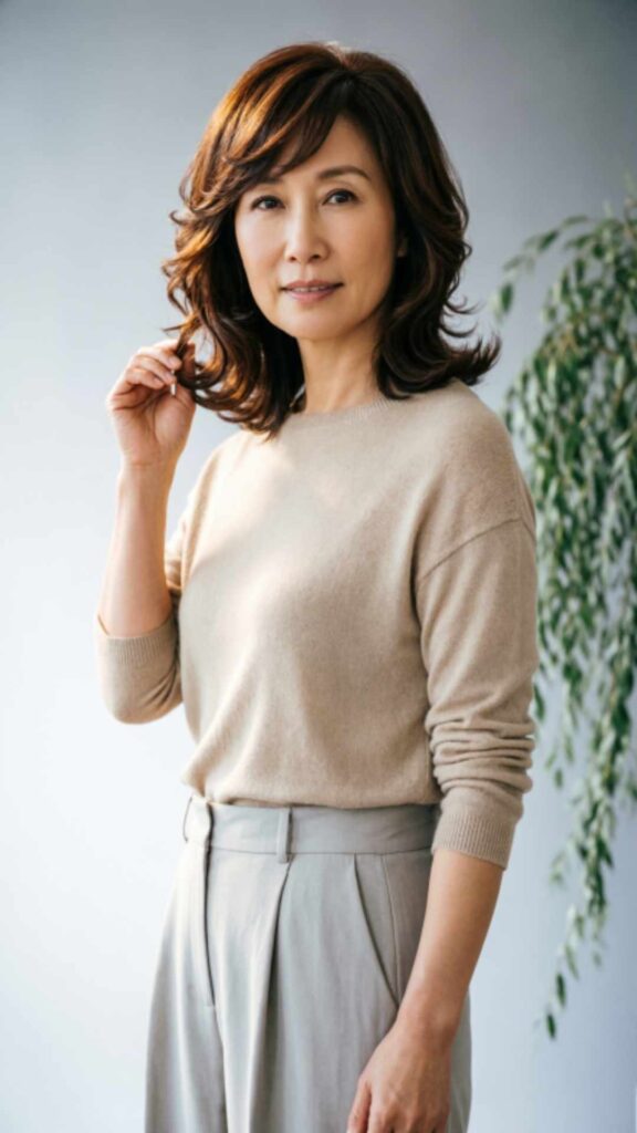 Layered Wavy Bob With Side Bangs