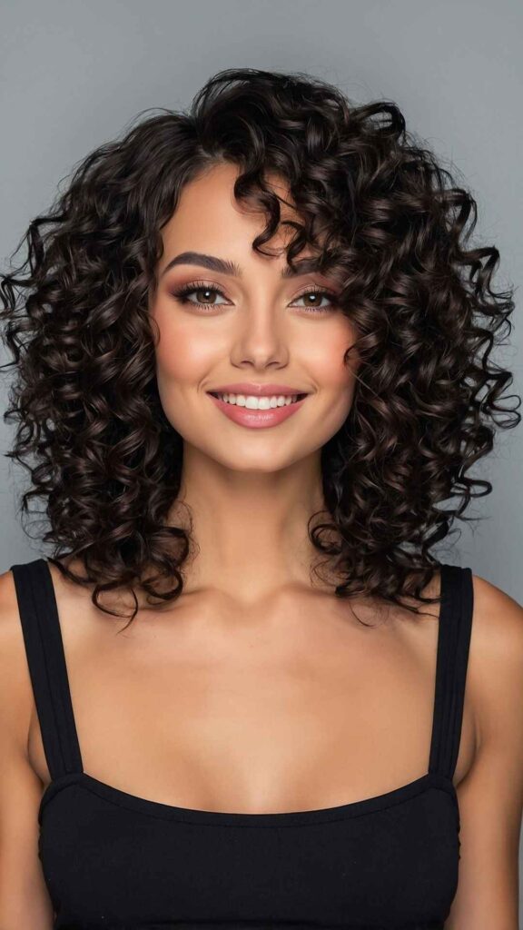 Medium-Length Curly Hairstyle
