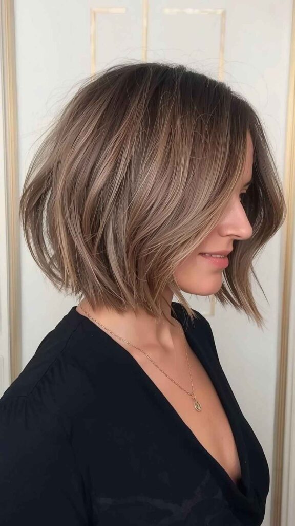 Layered Medium Cut for Thin Hair